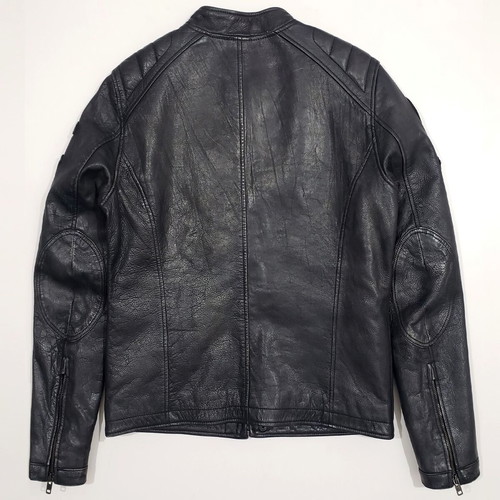 Superdry 111740 leather jacket with lining like new, size M-L, gray