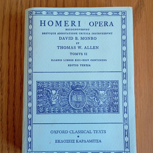 Homeri Opera II used, second part of Iliad in Homeric language