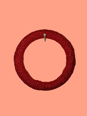 Handmade macrame bracelet like new, red