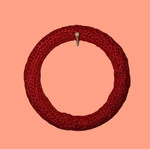 Handmade macrame bracelet like new, red