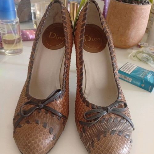 Dior leather pumps like new, beige and brown