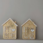 Gypsum decorative houses new, set of 2 pieces