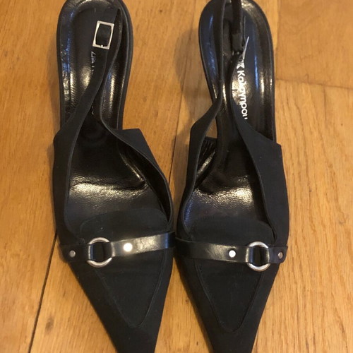 Kalogiou black pumps like new, size 37.5, fabric and leather