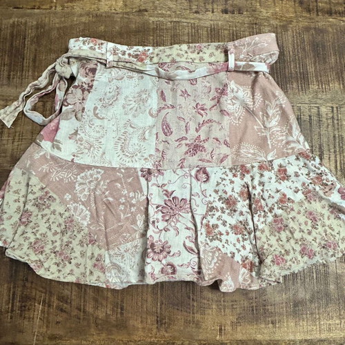 Stradivarius floral patchwork skort, size M