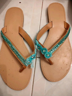 Sandals used size 38 brown flip-flop style