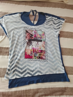 Women's Printed Blouse Vassia Fashion like new, multicolor, size M