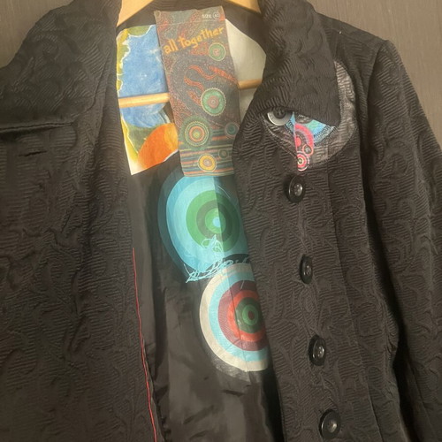 Desigual lightweight vintage coat with colorful details