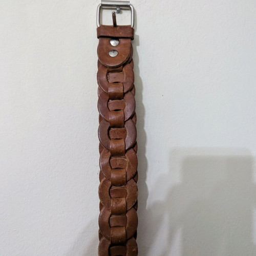 Women's leather belt used, brown, adjustable