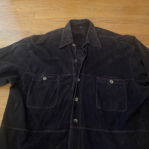 Suede leather shirt brown like new