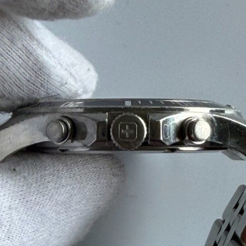 Swiss Military Hanowa Flagship Chrono watch used, black and silver