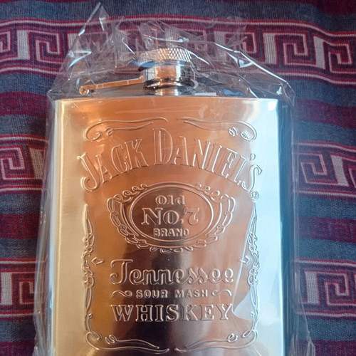 Jack Daniels collectible flask new stainless steel