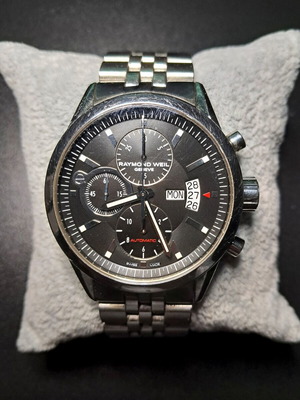 Raymond Weil Freelancer Chronograph watch used, automatic, black dial