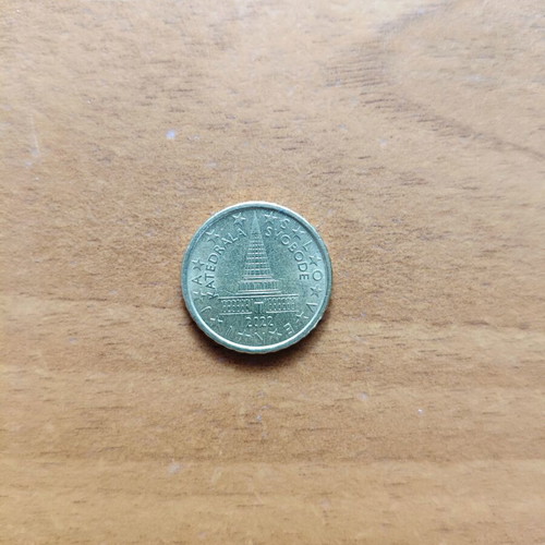 Slovenia 10 Cent Coin 2022 used, Cathedral of Freedom design