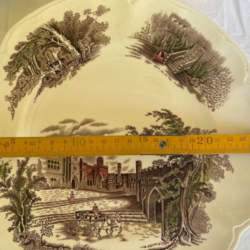 Johnson Brothers plates set of 3 used, hand-painted, 25.5 cm