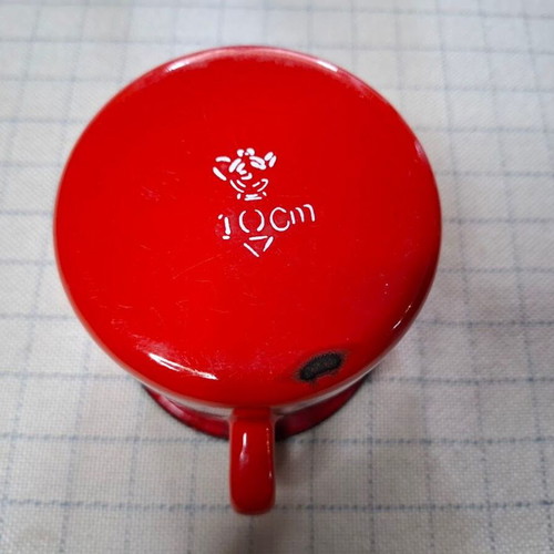 Vintage enamel measuring cup used, 600ml mastrapas