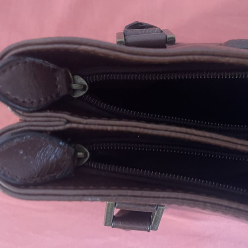 Vintage Orient Bags leather handbag in mahogany and dark brown, like new