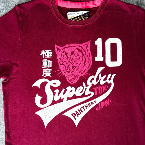 Superdry Limited Edition Panthers Tokyo T-Shirt size L like new, burgundy