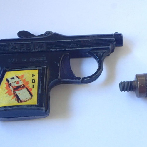 Pilaz F.B.I. Toy Gun used, Greek made 1970s collectible
