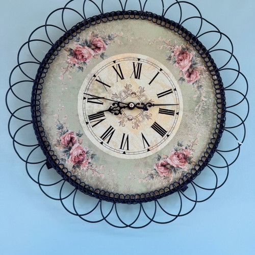 Trimar wall clock analog used, needs repair, 35cm diameter