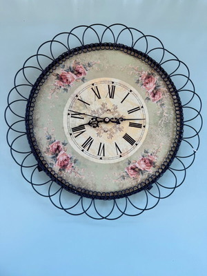 Trimar wall clock analog used, needs repair, 35cm diameter