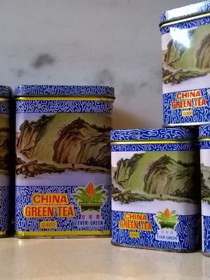 Метални кутии употребявани, комплект от 5, за чай