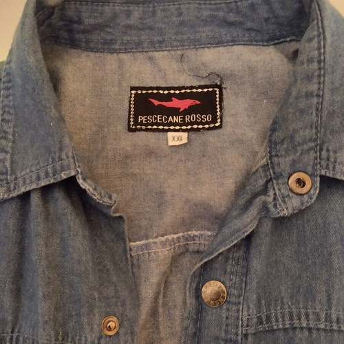 Denim short sleeve shirt like new, size XXL, blue