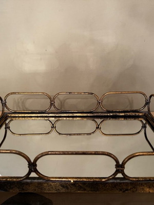 Mirror tray gold like new, gold with black