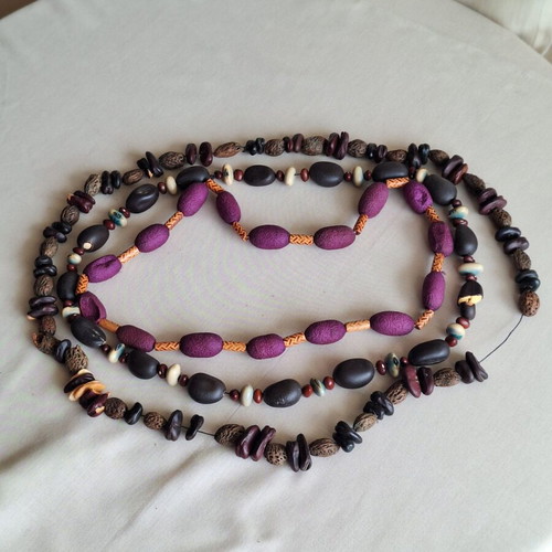 Ethnic Necklaces Bundle used, 3 handmade from Mexico with natural materials