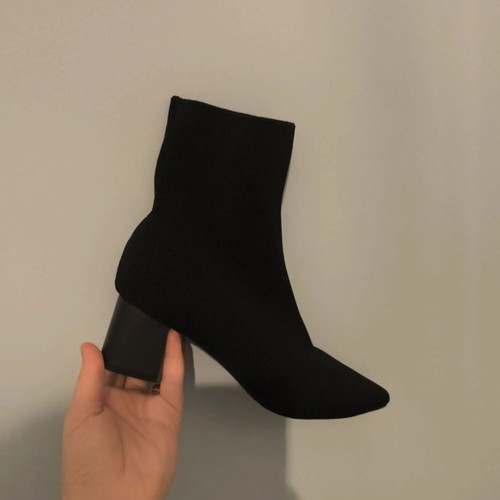 Ankle boots black sock elastic size 38 like new