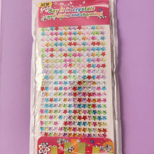 Set of colorful rhinestone, star, and pearl stickers new