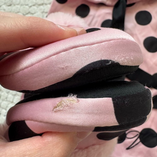 Victoria’s Secret pink slippers with polka dots and fur like new, size 36