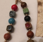 Necklace with ceramic beads used, handmade from the 80s