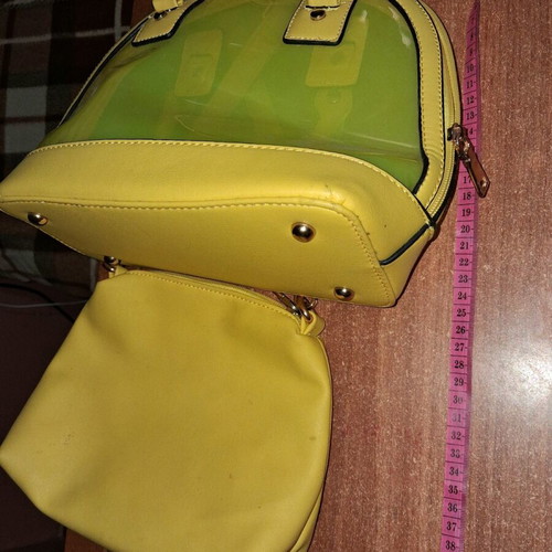 Yellow handbag with inner bag like new