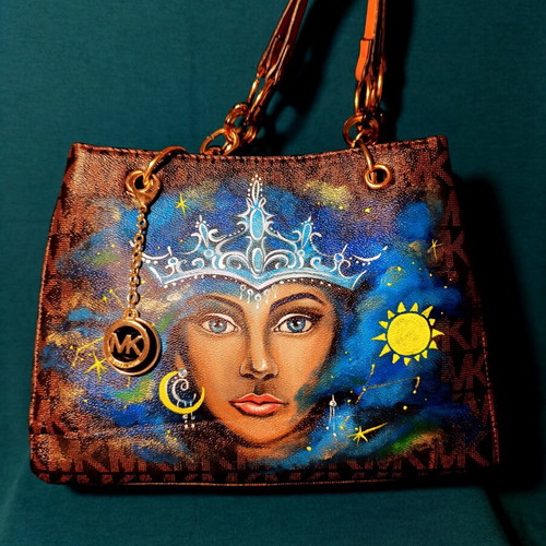 Michael Kors handbag new, hand-painted unique design