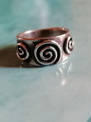 Silver 925 ring with embossed spirals new, size 52 (US 6.5)