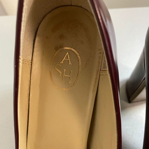 Ash leather pumps used, burgundy, 9 cm heel, size 40