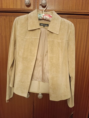 Genuine suede jacket new, beige, size M