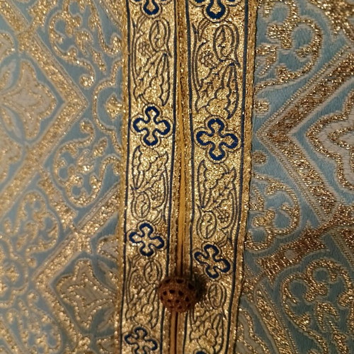 Priestly epitrachelion like new, blue with gold, height 1.53 m