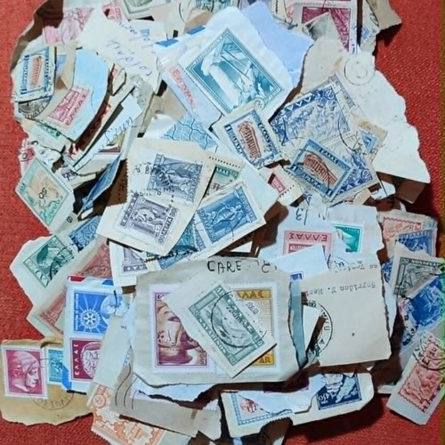 Greek Stamp On Piece Lot used, 200 pieces 1920–1960+