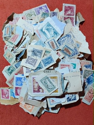 Greek Stamp On Piece Lot used, 200 pieces 1920–1960+