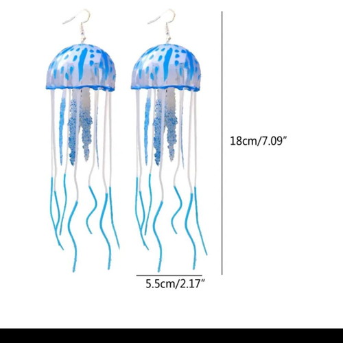 Medousa women's silicone dangling earrings new, transparent with tassels