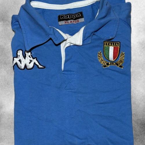 Kappa Italia Rugby Long Sleeve Polo shirt like new, blue