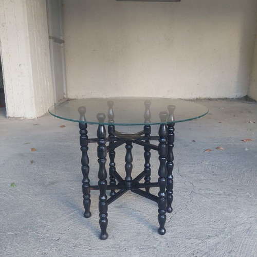 Wooden glass table like new