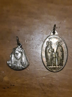 Silver 925, 950 pendants Panagia and St. Raphael used