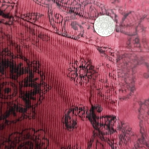 Gina Benotti corduroy pants with patterns, burgundy, size L