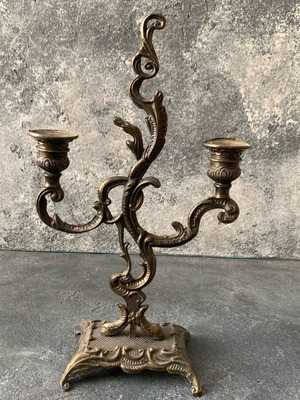 Metal candlestick old used
