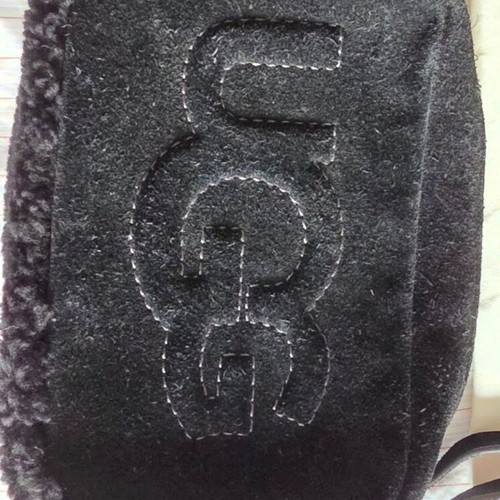 Ugg black crossbody bag with sheepskin trim