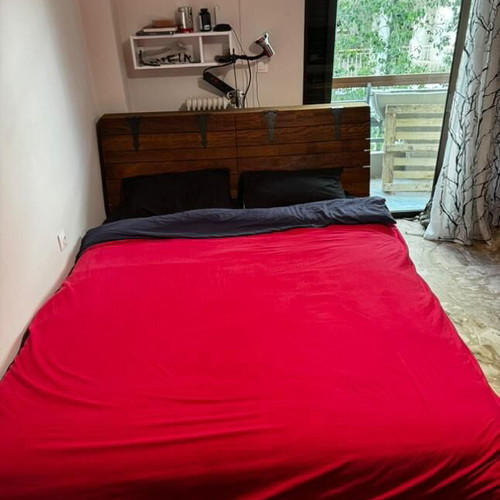 Iroko solid wood bed new with storage for double or king-size mattress