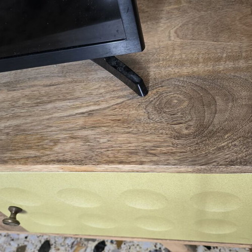 TV stand 120 x 30 x 45 cm made of solid mango wood like new