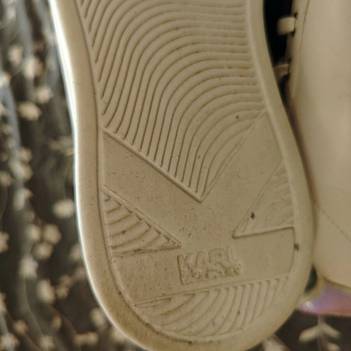 Karl Lagerfeld sneakers used, white silver iridescent size 39